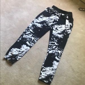 Black and white joggers